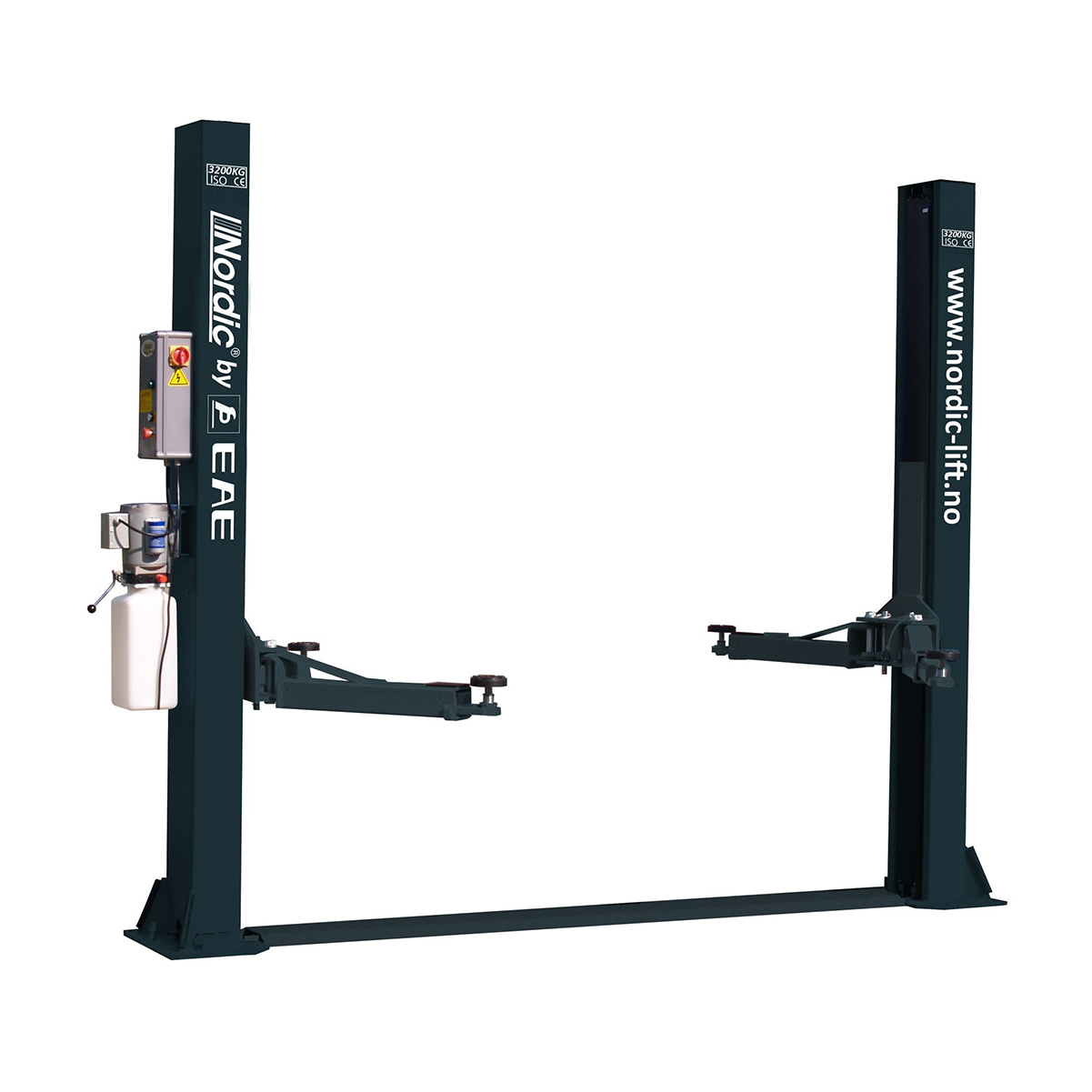 2-pelarlyft med överkörning på golv