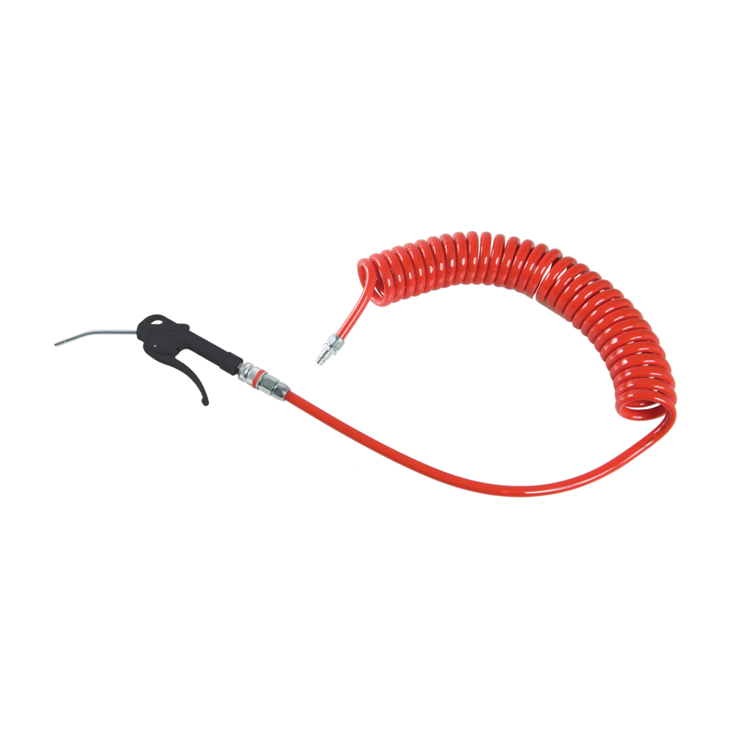 Blåspistolset med spiralslang