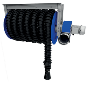 Avgasslangupprullare 4" kpl med 10m slang & motor